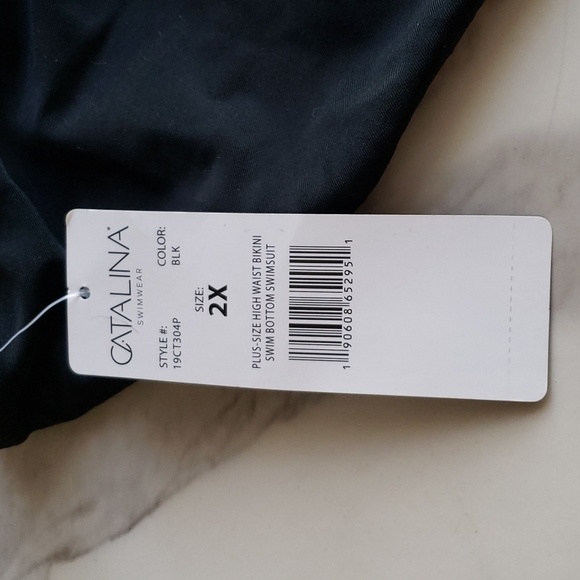 Catalina High-Waisted Bikini Bottoms in Black Size 2X # - Picture 6 of 8